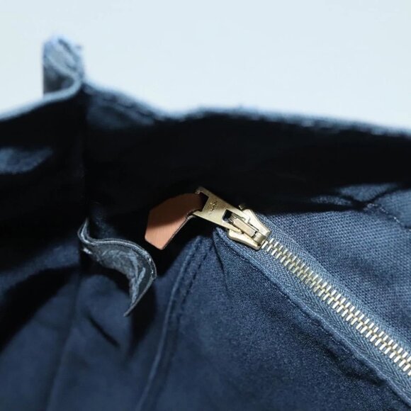 HERMES Fourre Tout MM Hand Bag Canvas Navy Auth ti3265 - Picture 7 of 16